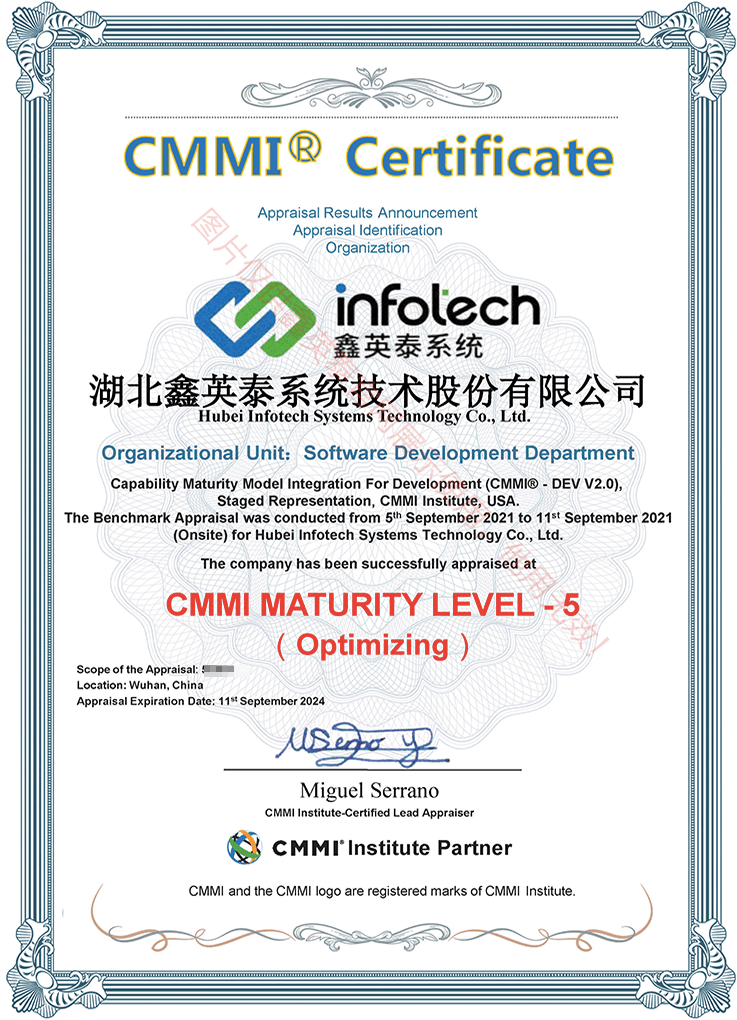 CMMI5級證書