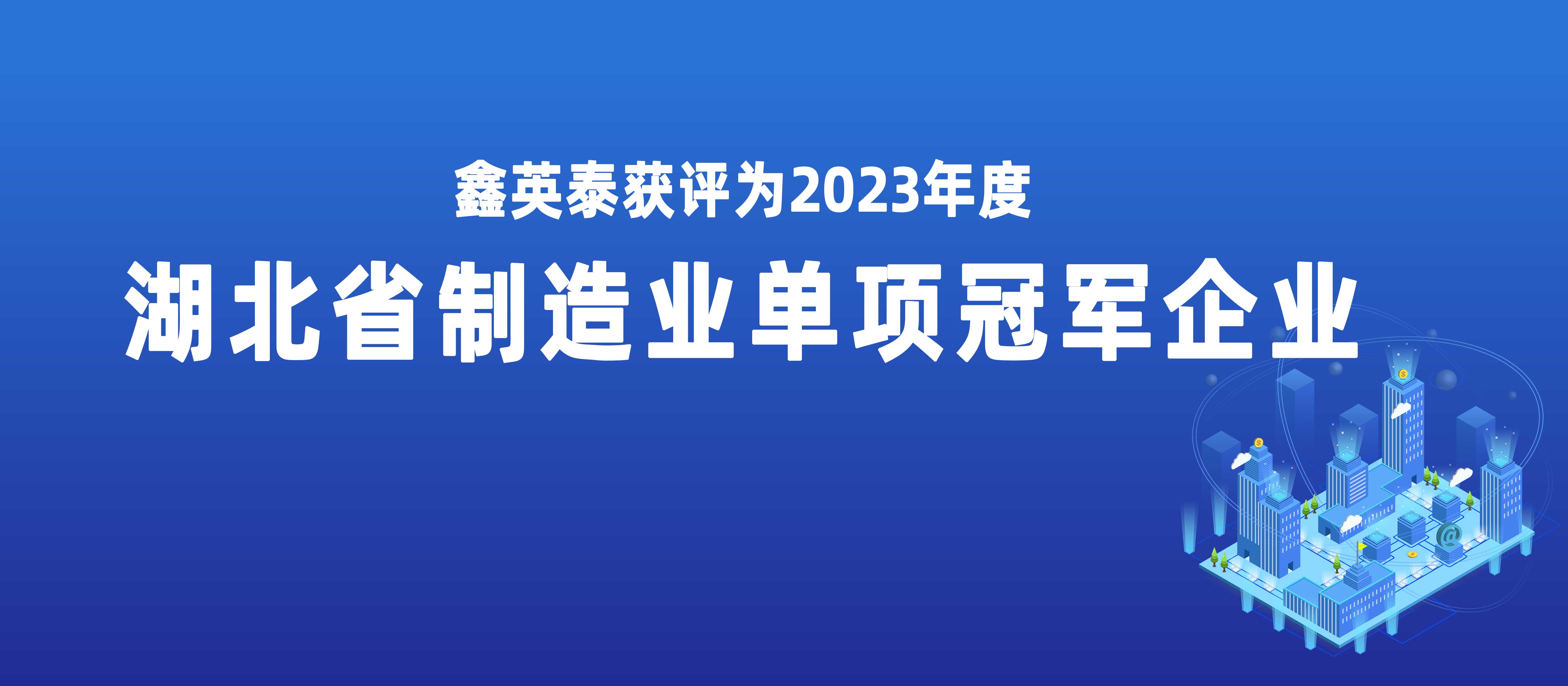 鑫英泰獲評2023年度湖北省制造業(yè)單項冠軍企業(yè)